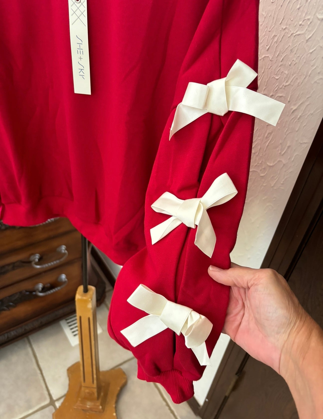 Crimson/White Bow top