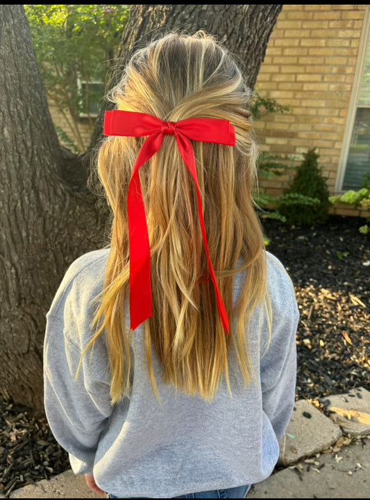 Red & White Hair Bow Set